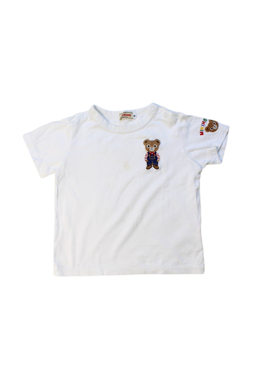 A White Short Sleeve T Shirts from Miki House in size 18-24M for boy. (Front View)