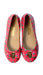 A Red Flats from Salvatore Ferragamo in size 6T for girl. (Back View)
