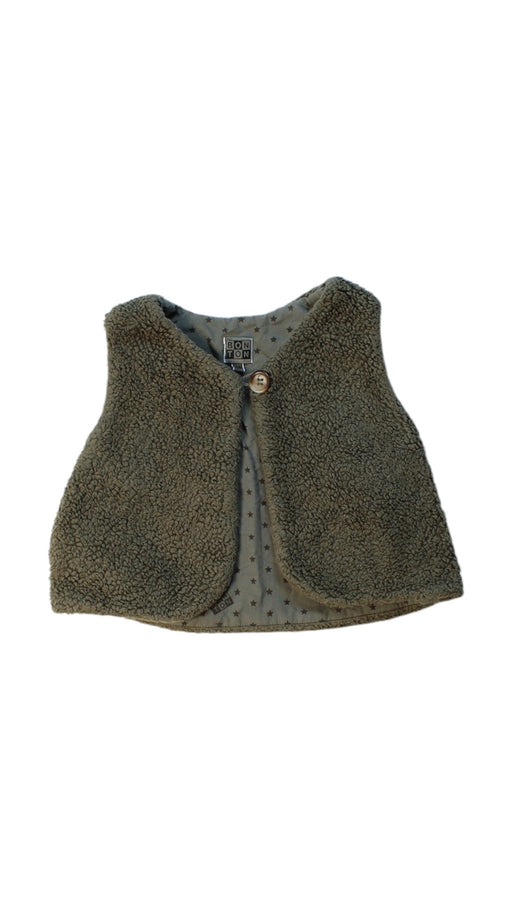 A Brown Outerwear Vests from Bonton in size 12-18M for girl. (Front View)
