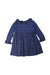 A Navy Long Sleeve Dresses from Bonpoint in size 6T for girl. (Front View)