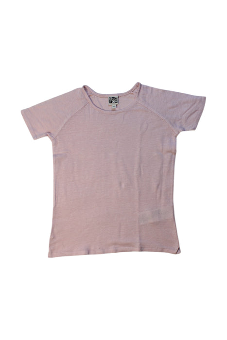 A Pink Short Sleeve T Shirts from Bonton in size 6T for girl. (Front View)