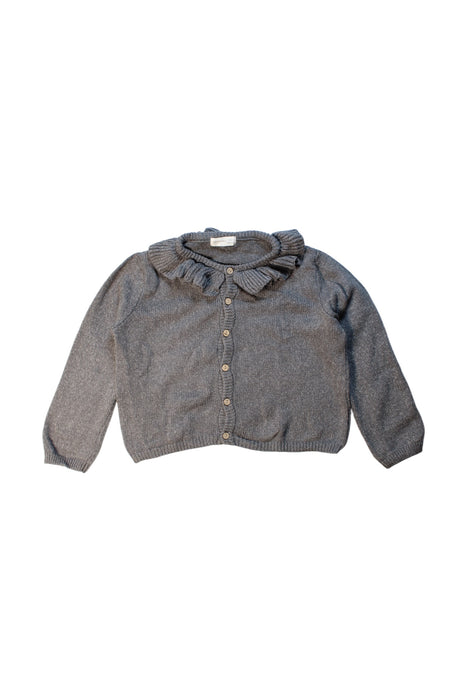 A Grey Cardigans from Quincy Mae in size 4T for girl. (Front View)