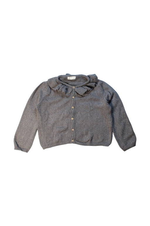 A Grey Cardigans from Quincy Mae in size 4T for girl. (Front View)