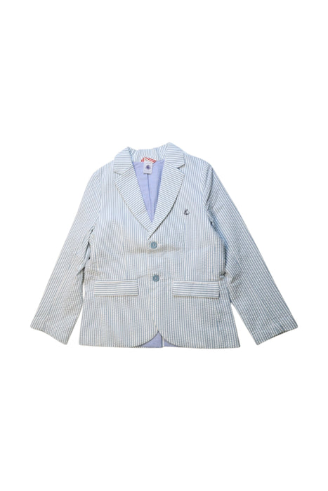 A Blue Blazers from Petit Bateau in size 6T for boy. (Front View)
