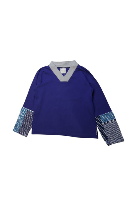 A Blue Long Sleeve Tops from Sou Sou in size 5T for boy. (Front View)