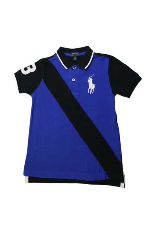 A Blue Short Sleeve Polos from Polo Ralph Lauren in size 4T for boy. (Front View)