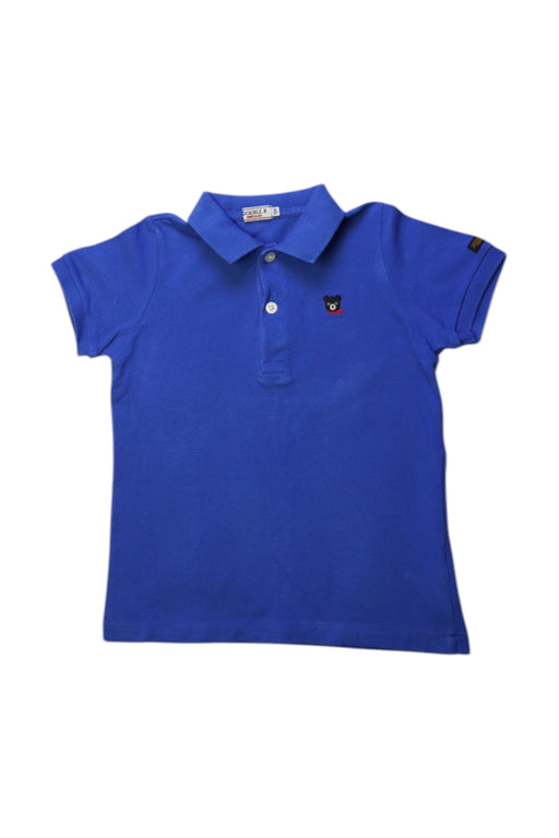A Blue Short Sleeve Polos from Double B Mikihouse in size 5T for boy. (Front View)
