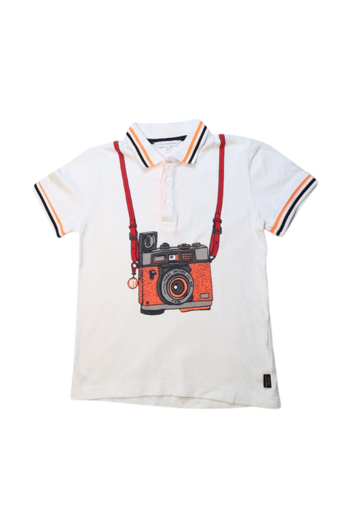 A White Short Sleeve Polos from Little Marc Jacobs in size 6T for boy. (Front View)