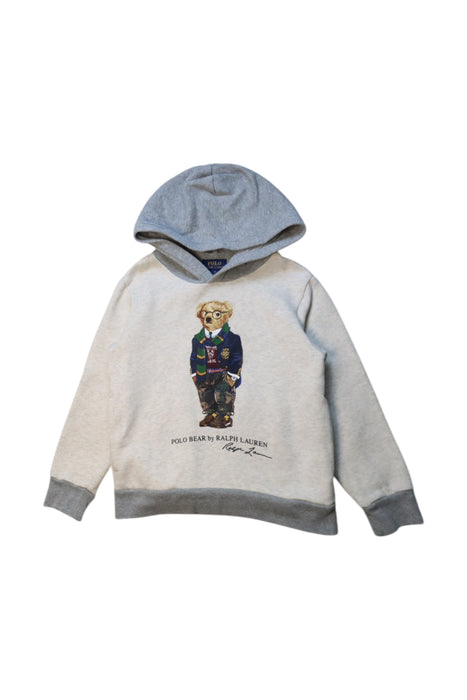 A Grey Hooded Sweatshirts from Polo Ralph Lauren in size 5T for boy. (Front View)
