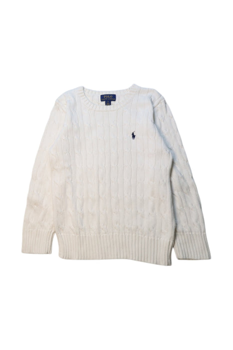 A White Knit Sweaters from Polo Ralph Lauren in size 5T for boy. (Front View)