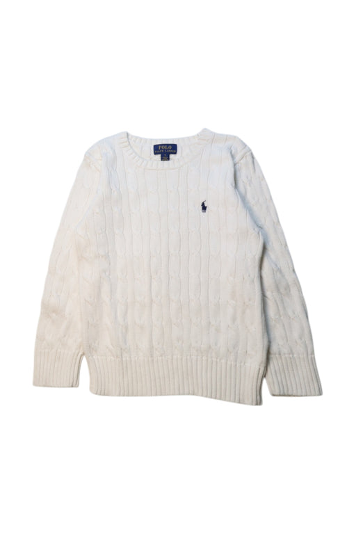 A White Knit Sweaters from Polo Ralph Lauren in size 5T for boy. (Front View)