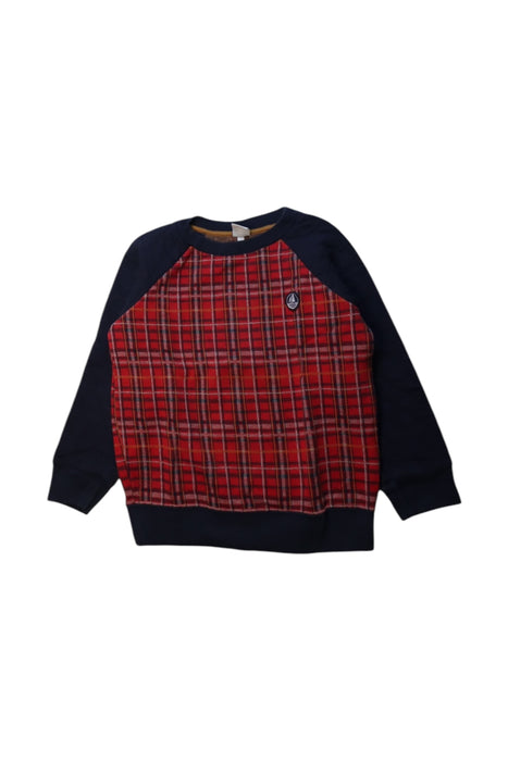 A Red Crewneck Sweatshirts from Petit Bateau in size 6T for boy. (Front View)