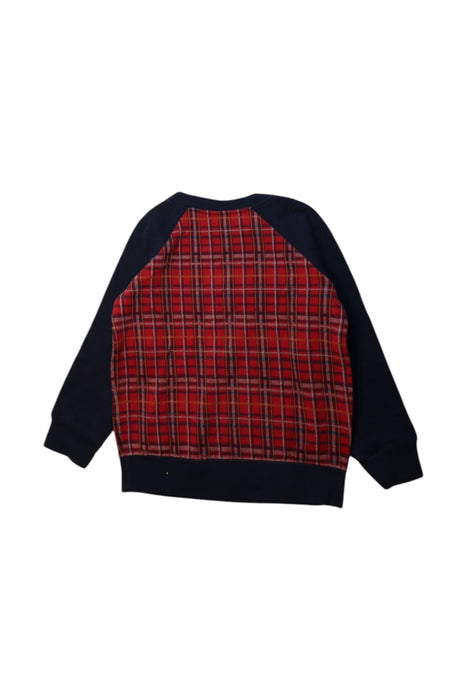 A Red Crewneck Sweatshirts from Petit Bateau in size 6T for boy. (Back View)