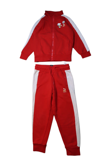 A Red Pants Sets from Puma in size 5T for boy. (Front View)