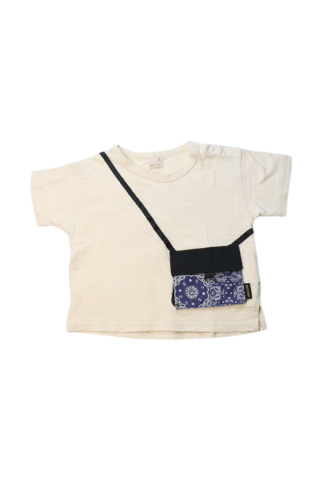 A White Short Sleeve T Shirts from Petit Main in size 18-24M for boy. (Front View)