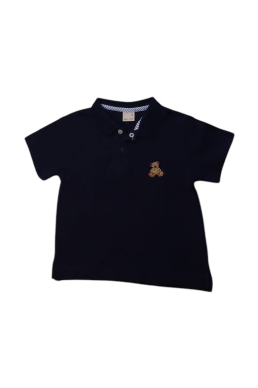 A Black Short Sleeve Polos from Petit Main in size 18-24M for boy. (Front View)