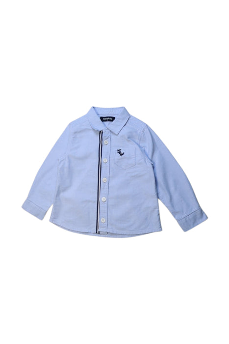 A Blue Long Sleeve Shirts from Kladskap in size 18-24M for boy. (Front View)