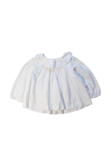 A White Long Sleeve Tops from Jacadi in size 3T for girl. (Front View)