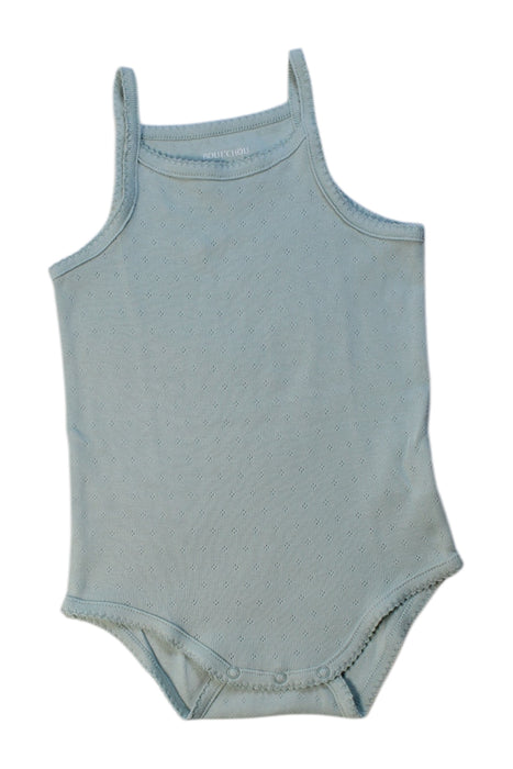 A Blue Sleeveless Bodysuits from Bout'Chou in size 3T for girl. (Front View)