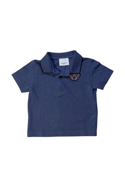 A Blue Short Sleeve Polos from Burberry in size 12-18M for boy. (Front View)