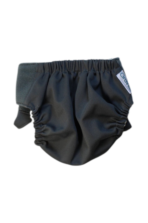 A Black Cloth Diapers from GroVia in size O/S for boy. (Front View)