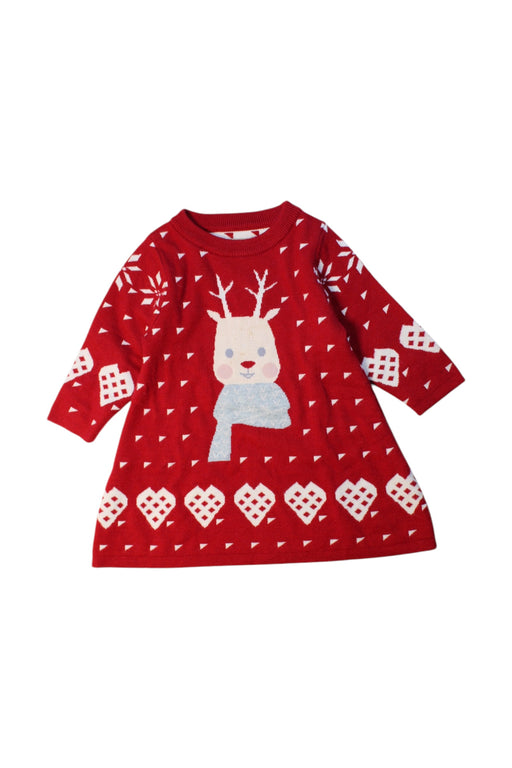A Red Sweater Dresses from Chickeeduck in size 12-18M for girl. (Front View)
