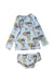 A Multicolour Swim Sets from Hux in size 3T for girl. (Back View)
