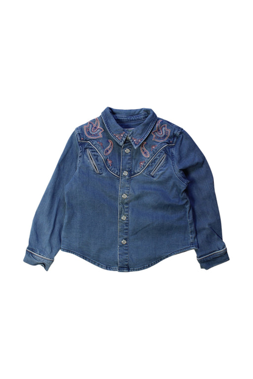 A Blue Long Sleeve Shirts from Seed in size 12-18M for girl. (Front View)
