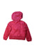 A Red Rain Jackets from Moncler in size 6T for girl. (Back View)