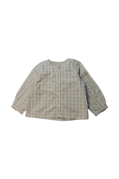 A Beige Long Sleeve Shirts from Bonpoint in size 2T for girl. (Front View)