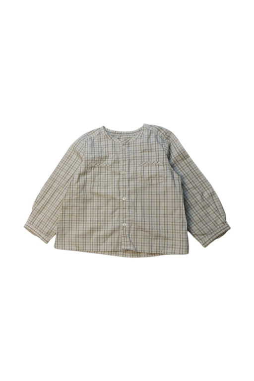A Beige Long Sleeve Shirts from Bonpoint in size 2T for girl. (Front View)