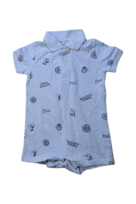 A Blue Short Sleeve Rompers from Ralph Lauren in size 6-12M for boy. (Front View)