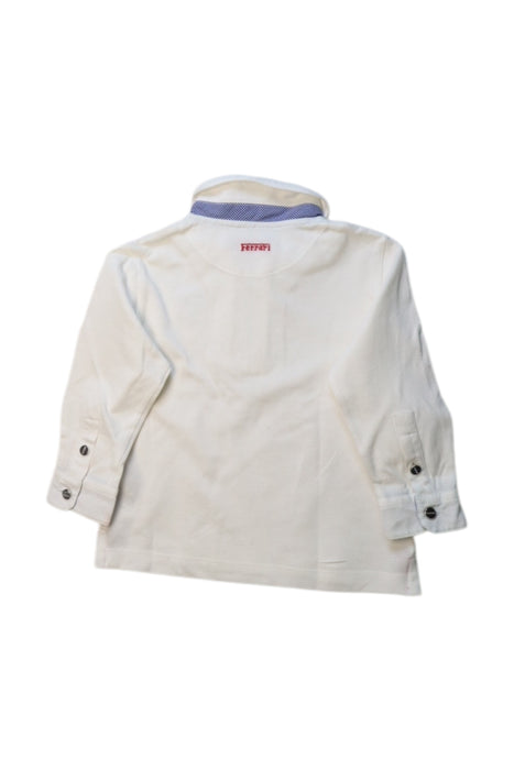A White Long Sleeve Polos from Ferrari in size 2T for boy. (Back View)