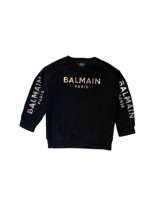 A Black Crewneck Sweatshirts from Balmain in size 4T for boy. (Front View)