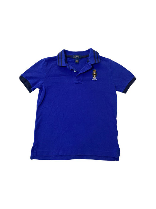 A Blue Short Sleeve Polos from Polo Ralph Lauren in size 6T for boy. (Front View)