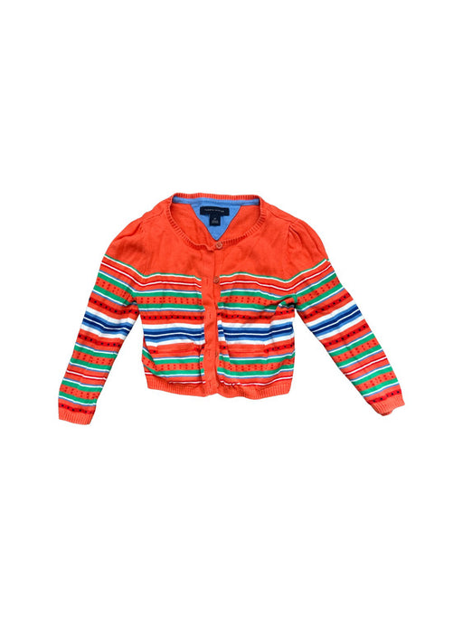 A Red Cardigans from Tommy Hilfiger in size 3T for girl. (Front View)