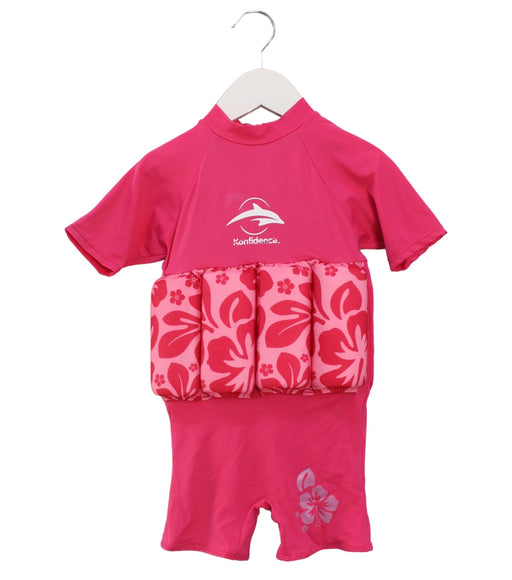 A Pink Floatsuits from Konfidence in size 12-18M for girl. (Front View)