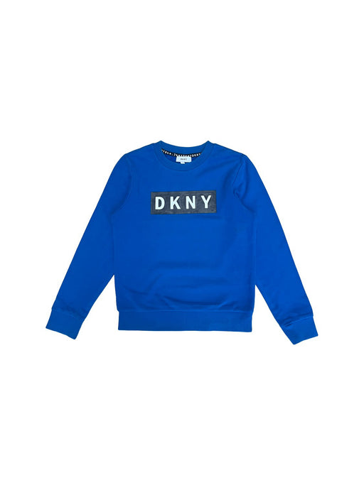 A Blue Sweatshirts from DKNY in size 8Y for neutral. (Front View)