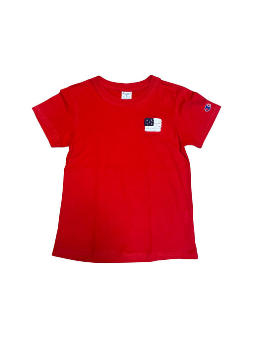 A Red Short Sleeve T Shirts from Champion in size 7Y for neutral. (Front View)