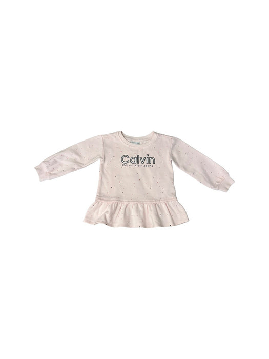 A Pink Crewneck Sweatshirts from Calvin Klein in size 3T for girl. (Front View)