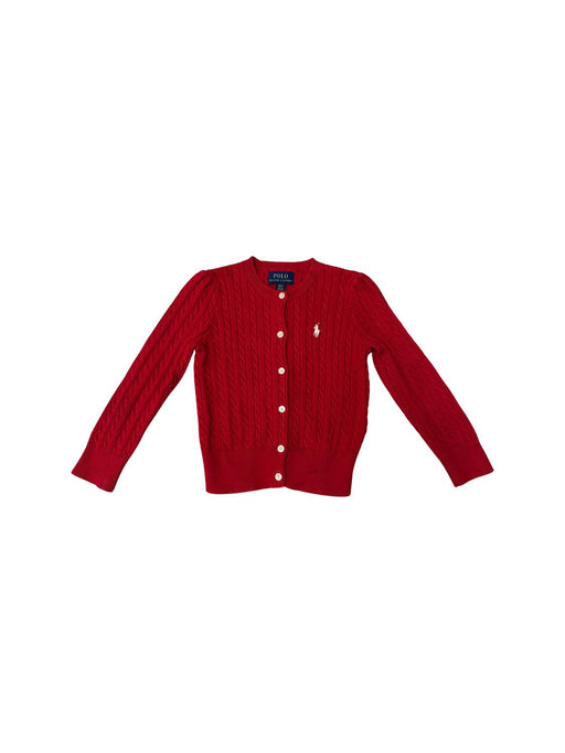 A Red Cardigans from Polo Ralph Lauren in size 3T for girl. (Front View)