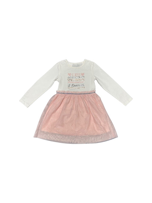 A White Long Sleeve Dresses from Guess in size 3T for girl. (Front View)