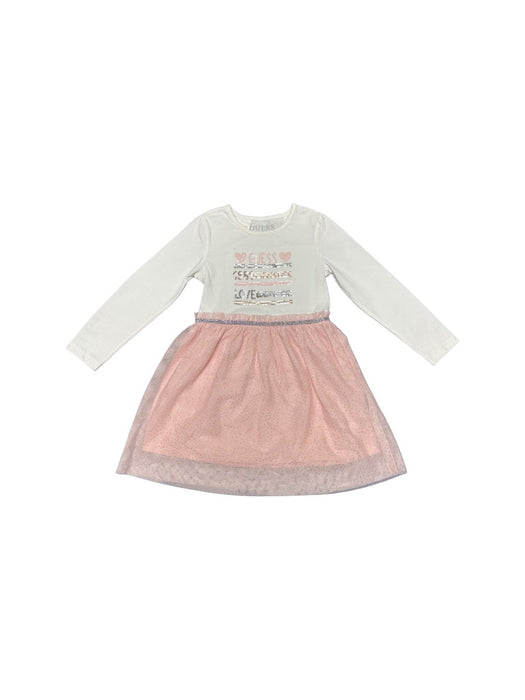 A White Long Sleeve Dresses from Guess in size 3T for girl. (Front View)