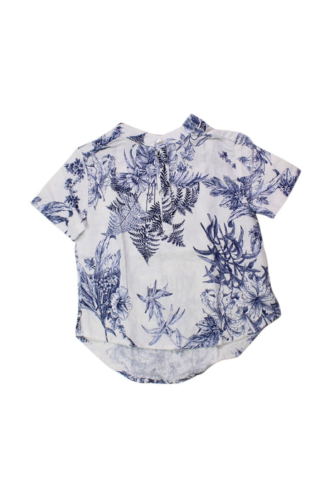 A Blue Short Sleeve Shirts from Excuse My French in size 4T for girl. (Front View)