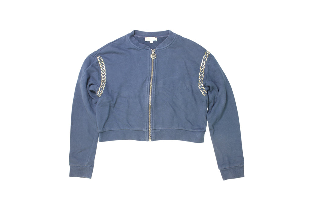 A Blue Zippered Sweatshirts from Michael Kors in size 14Y for girl. (Front View)