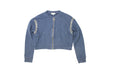 A Blue Zippered Sweatshirts from Michael Kors in size 14Y for girl. (Front View)