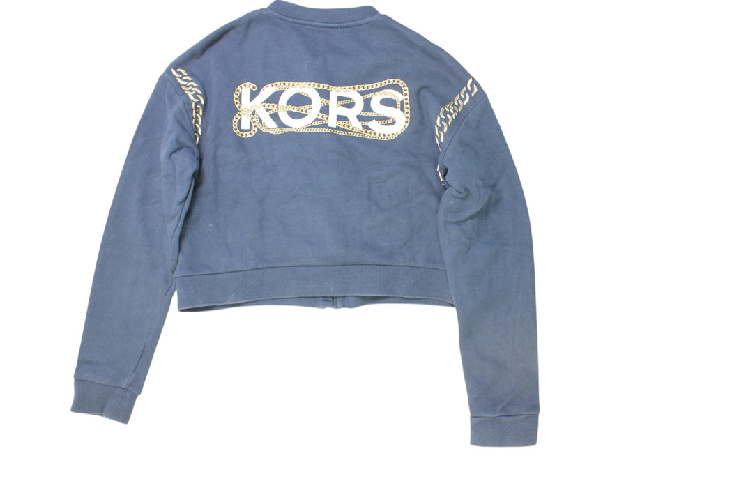 A Blue Zippered Sweatshirts from Michael Kors in size 14Y for girl. (Back View)