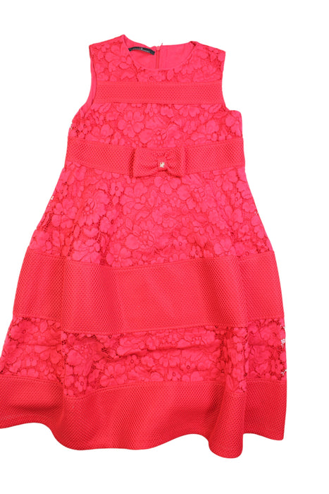 A Red Sleeveless Dresses from Carolina Herrera in size 12Y for girl. (Front View)