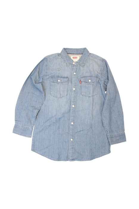 A Blue Long Sleeve Shirts from Levi's in size 12Y for boy. (Front View)