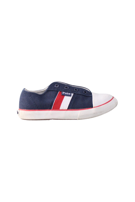 A Navy Slip Ons from Polo Ralph Lauren in size 3T for boy. (Back View)